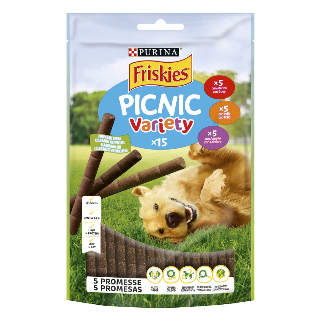 Miscota Purina Friskies Snacks Vari Picnic di Bue Pollo e Agnello