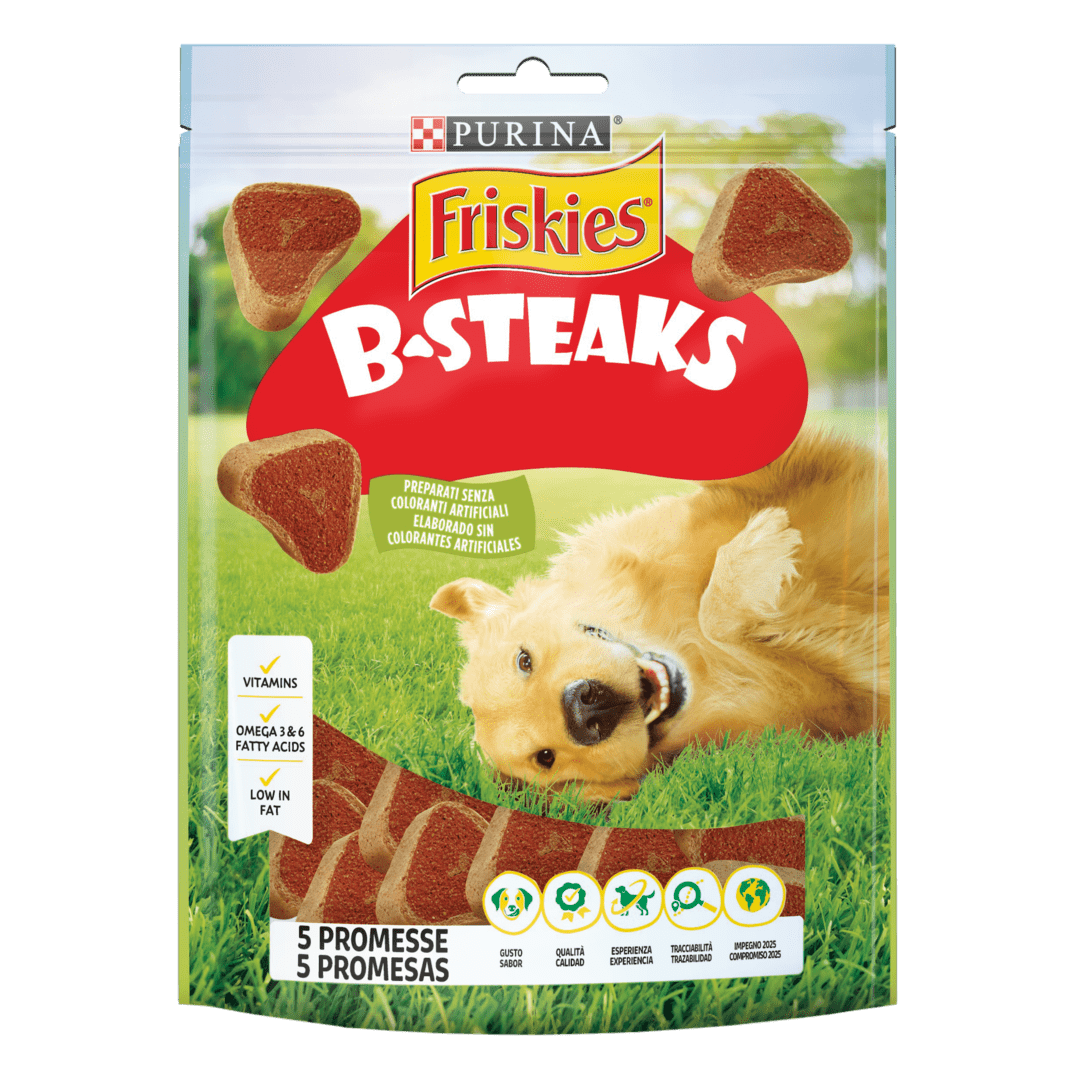 Miscota Pacco 5 Purina Friskies B-Steaks Mangimi di Carne per Cani