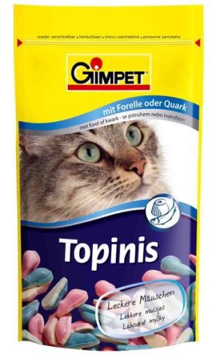 Gimpet: витамины topinis микс 40шт, мышки форель и творог для кошек (4002064408163)
