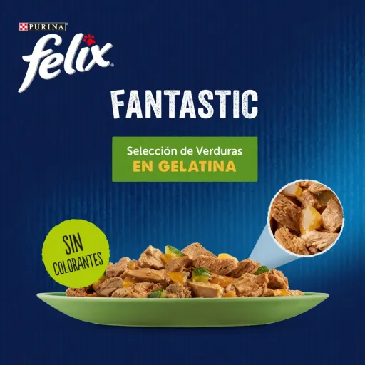 Purina Felix Multipack Fantastic Auswahl Mit Gemüse und Hülsenfrüchten in Gelee