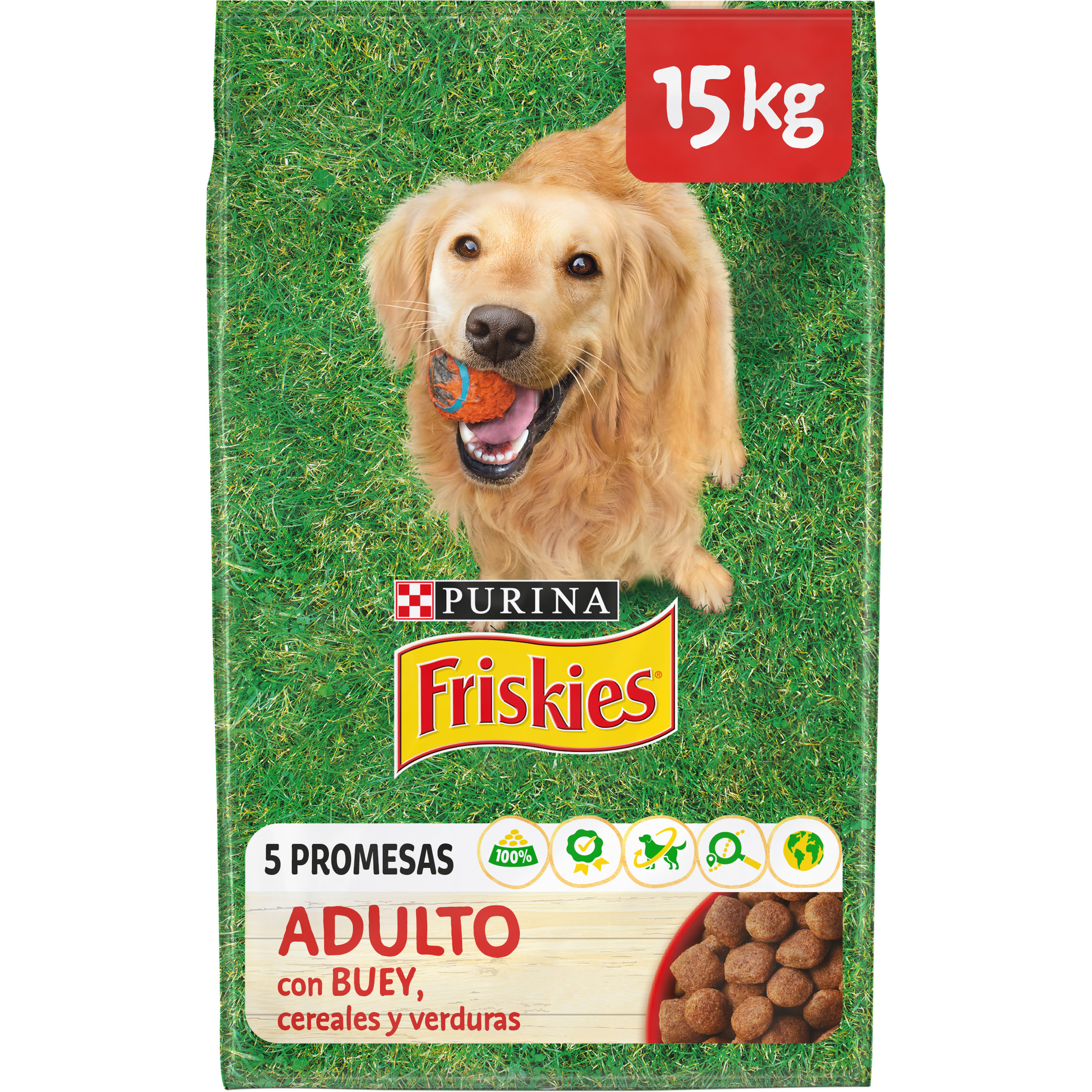 Miscota Purina Friskies Cibo Secco per Cani Adult di Carne e Ortaggi