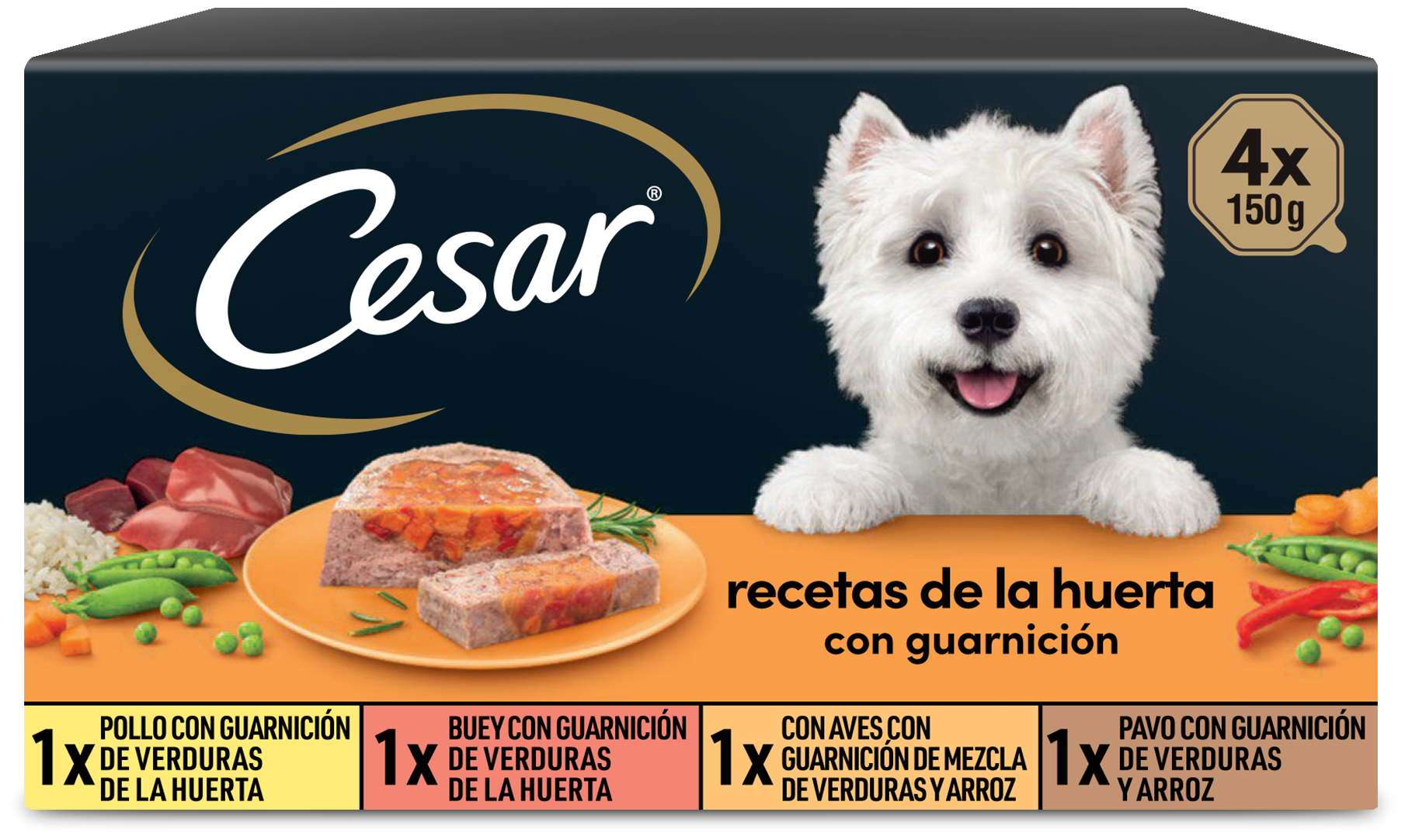 Miscota Cesar Cibo umido Ricette Multipack Per Cani Dal Giardino In Patè E Gelatina