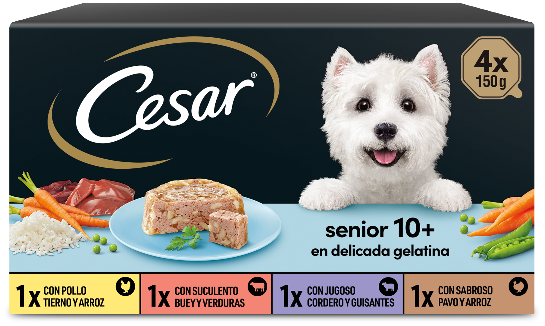 Miscota Cesar Cibo umido per cani Multipack Selezione Senior Carni Miste