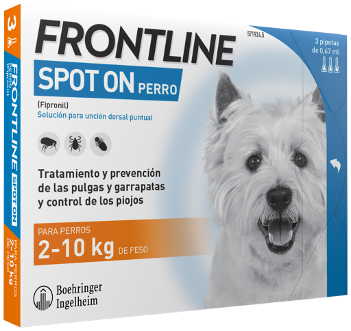 Flotar hígado Máquina de escribir Frontline Pipetas Spot On Perros Raza Pequeña 2-10 Kg - Miscota España