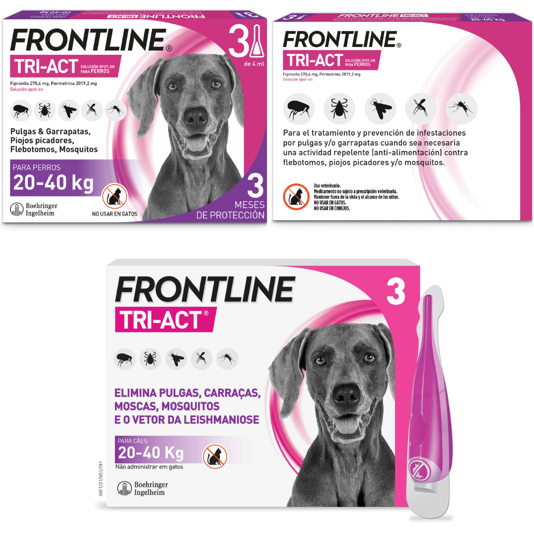 Miscota Frontline Pipette Tri Act per Cani Grande Taglia 20-40 Kg