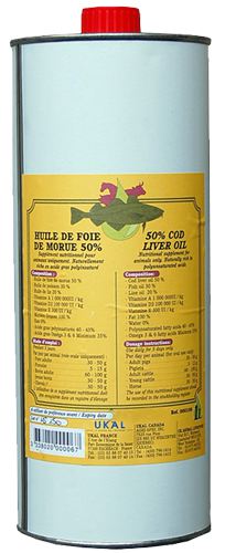 1 liter cod liver oil contains vitamins D and E