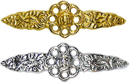 Adorno 1066 front center with flower brass gold 70 x 20 millimeters