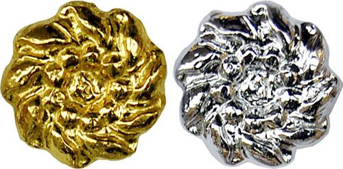 Adorno 1091 rosette flower brass gold 33 mm