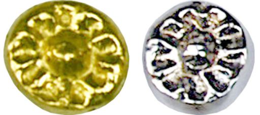 Ornamento 709 pulsante numero 1 ottone cromato 13 mm