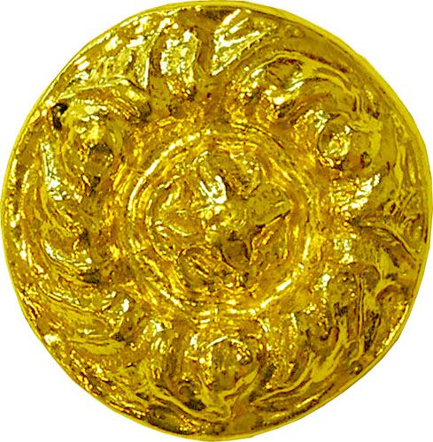 Ornamento 966 Laurel Rosette Golden Brass 50 x 50 mm