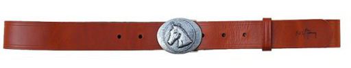 Smooth Leather Belt With Brown Horse Sheet