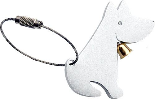 Porte-clés chien couleur aluminium