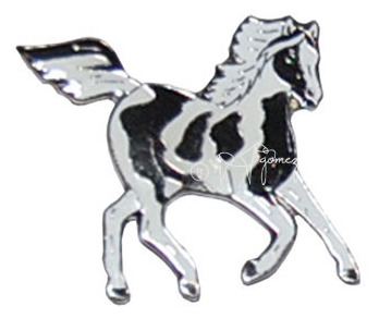 Épingles à cheval pinto noir-blanc 577