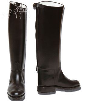 Black Leather Boot-Zip-T-1