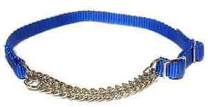 Collar Combinado Nylon Azul con Cadena
