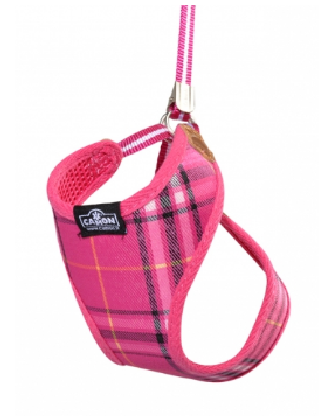 Harness and Leash Pink Plaid