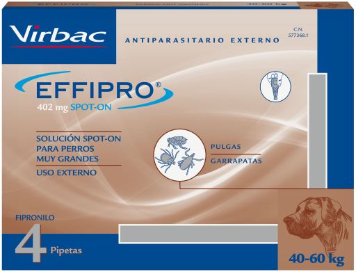 Lamer interferencia Enfermedad Virbac Effipro Spot on Antiparasitario para Perros de 40 a 60 Kg