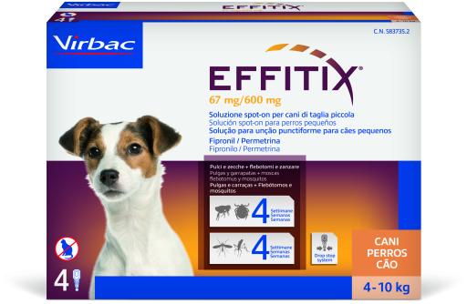 Effitix Spot on Antiparasitários e Mosquitos para Cães de 4 a 10 Kg