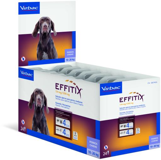 Virbac Effitix Spot on Antiparasitaire et Moustique pour Chiens 10 à 20 Kg  - Miscota France