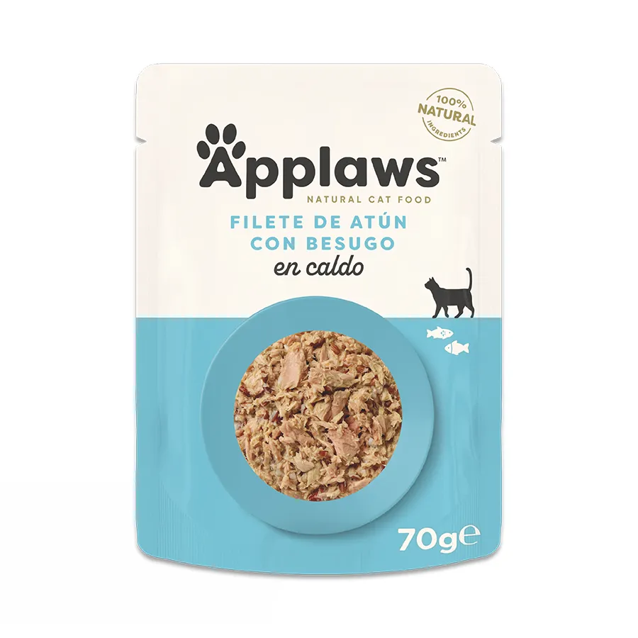 6x Applaws Pouch Tuna / Gouden 70 GR