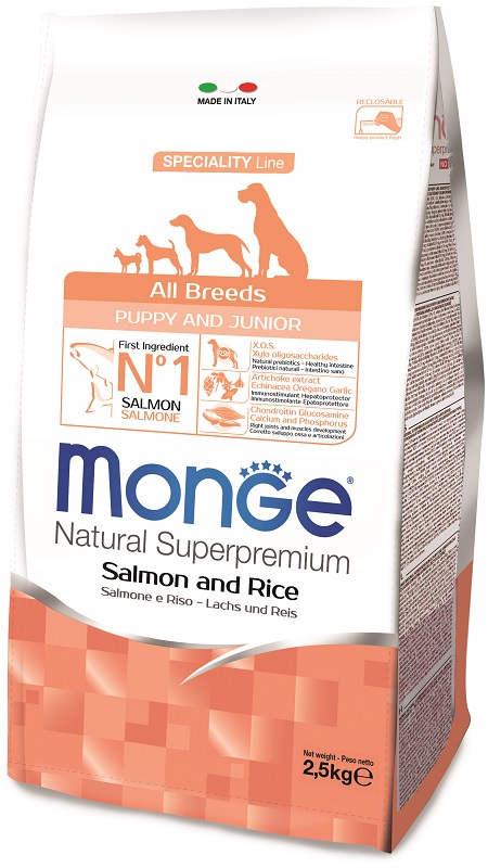 Miscota Monge Cibo Secco Natural Cani NS Puppe Salmone e Riso