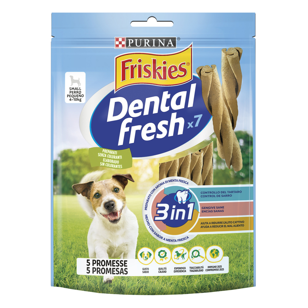 Miscota Purina Friskies Dental Fresh Bastoncini Masticabili di Menta per Cani Piccoli