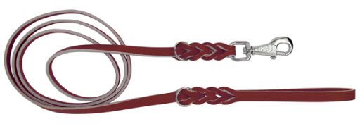 Arppe Laisse Tress&eacute;e Cuir Chrome Marron Diff&eacute;rentes Tailles pour Chiens