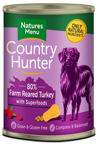 skotsk Syd Hjælp Natures Menu Country Hunter Dog Food Can Farm Reared Turkey