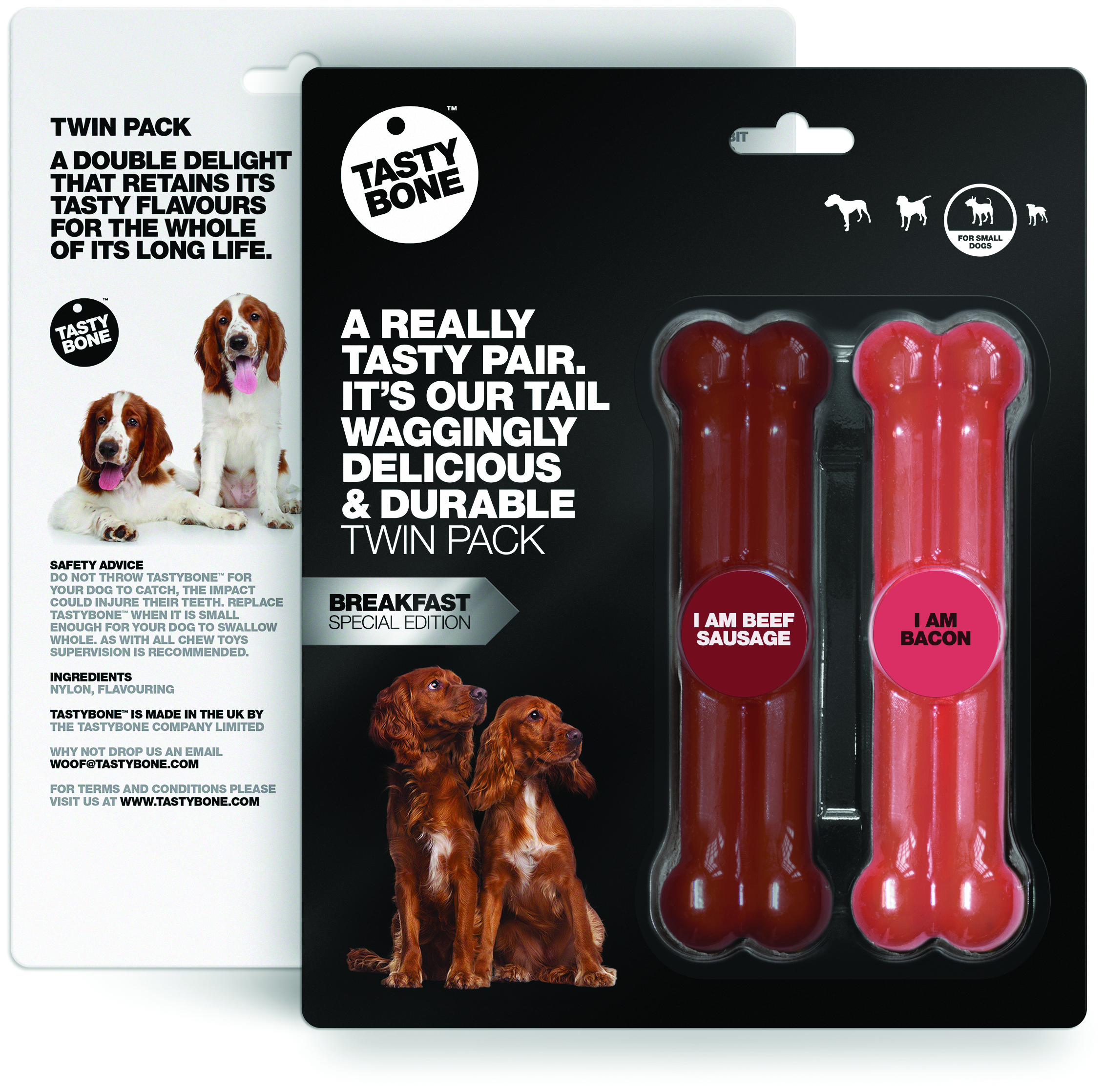 Miscota Tastybone Twinpack Salsiccia da colazione manzo e pancetta