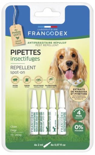 Pipette Repellenti per Insetti per Cani Medi da 10-20 Kg