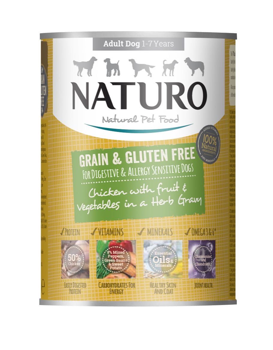 Miscota Naturo Cibo umido senza cereali per cani adulti sensibili con pollo e verdure