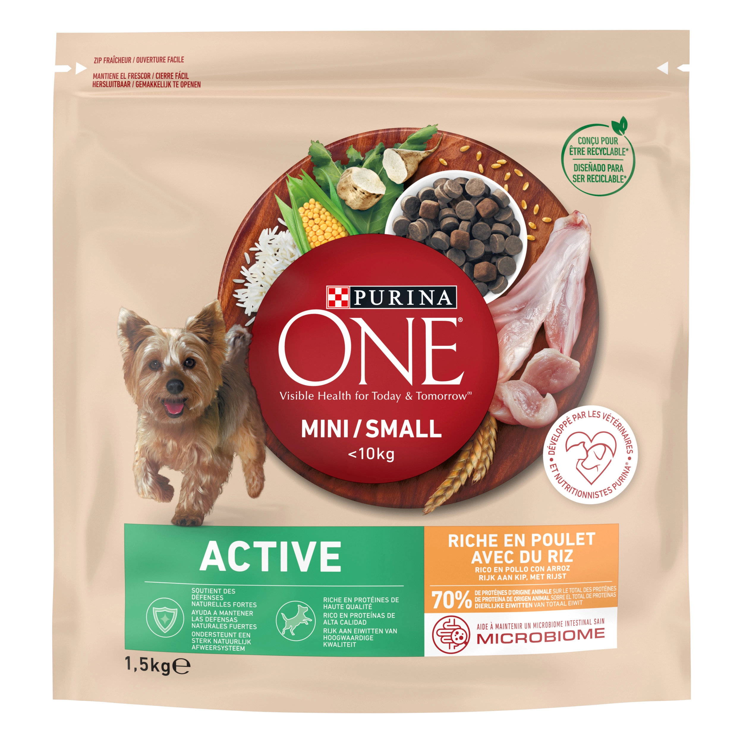 Miscota Purina One Cibo Secco Mini Dog Active Pollo e Riso