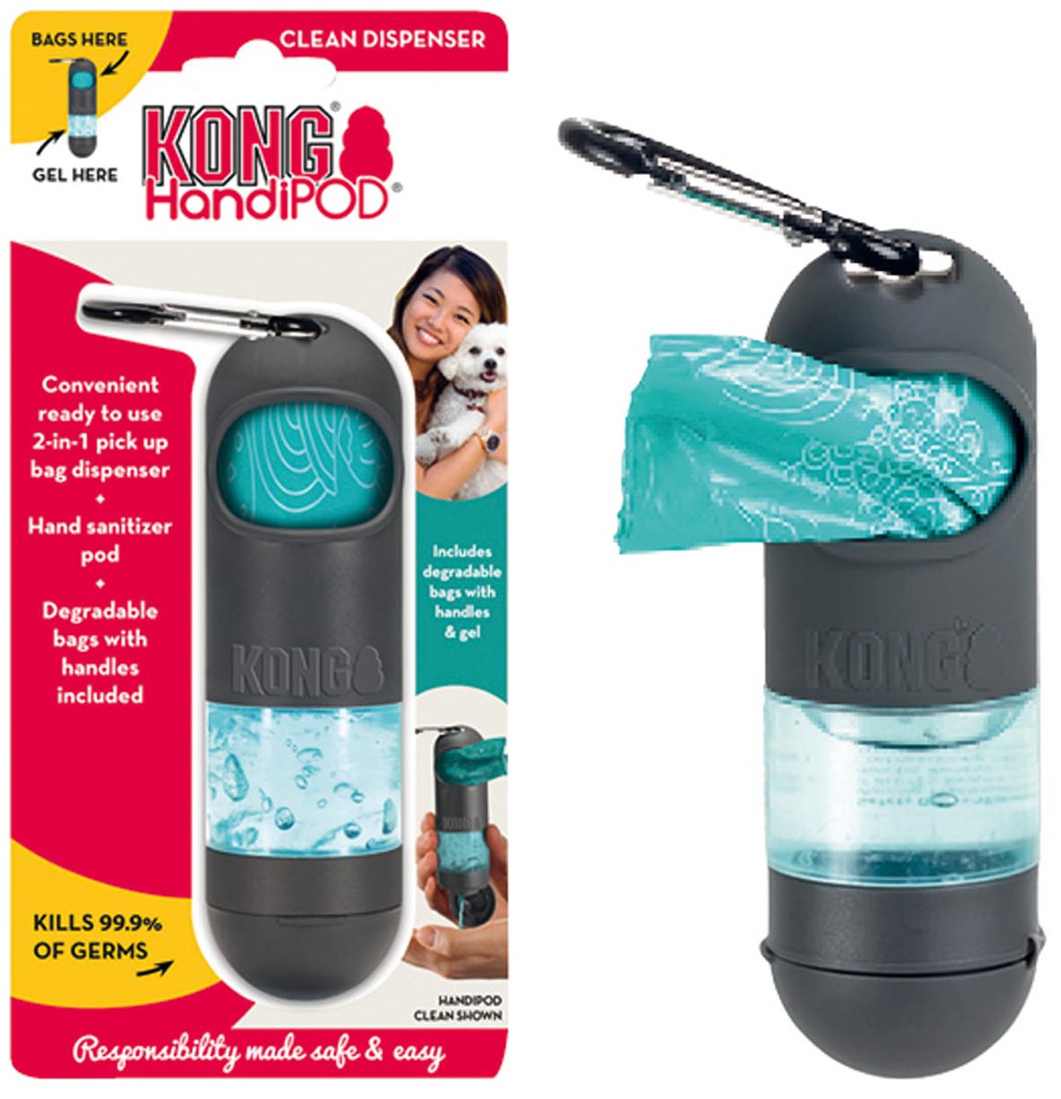 Miscota KONG Dispenser per Gel Disinfettante Handipod