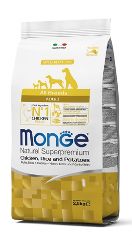 Miscota Monge Cibo Secco per Cani tutte le Taglie Adult Pollo/Riso/Patata