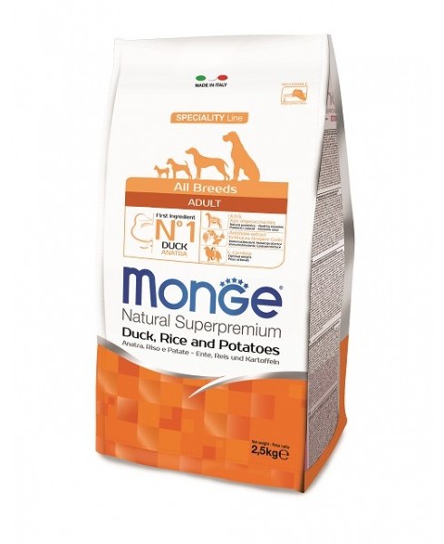 Miscota Monge Cibo Secco per Cani tutte le Taglie Adult Anatra/Riso/Patata