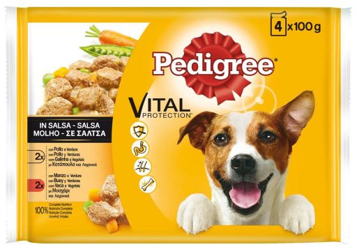 Pedigree Multipack Comida H&uacute;meda Pollo, Buey y Verduras para Perros Adultos