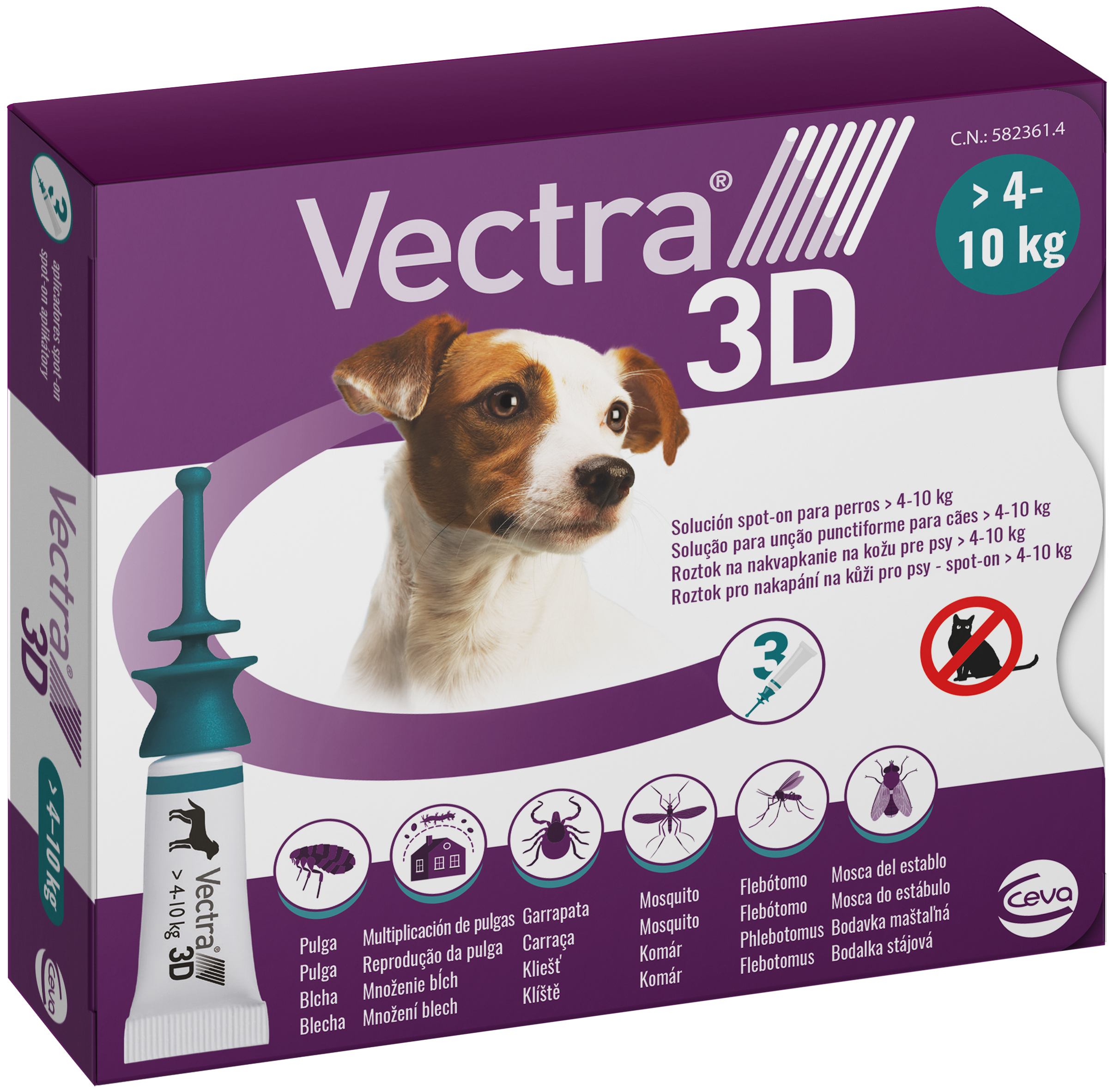 Miscota Vectra Pipette Sverminanti 3D per cani da 4-10 kg