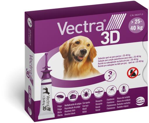 3D Pipetas Antiparasitárias para Cães de 25-40 Kg