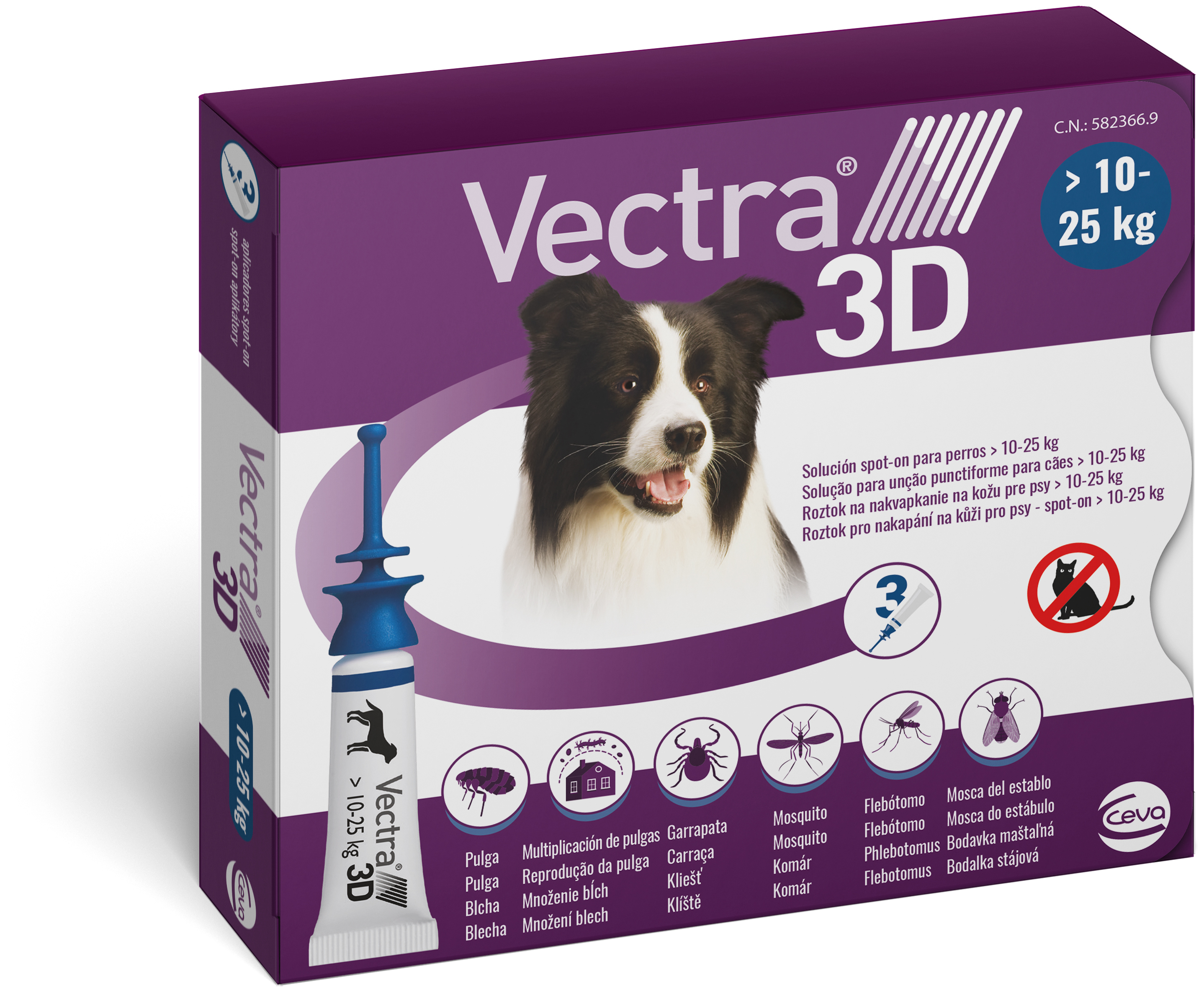 Miscota Vectra Pipette Sverminanti 3D per Cani da 10-25kg