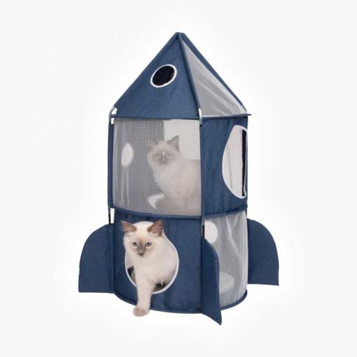 Caseta para gato Plegable Vesper Rocket Azul