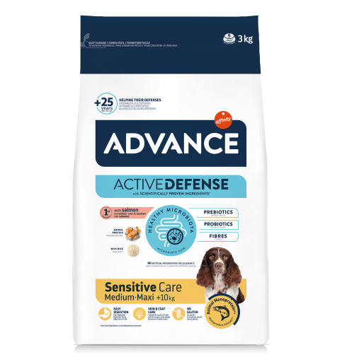 Advance Mini Sensitive Salmon, Pienso para Perros de Razas Pequeñas con  Sensibilidades Digestivas con Salmón, 7,5kg : : Productos para  mascotas