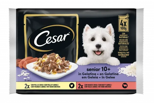Cesar Nourriture humide Senior Multipack Selection Viandes mixtes en gel&eacute;e