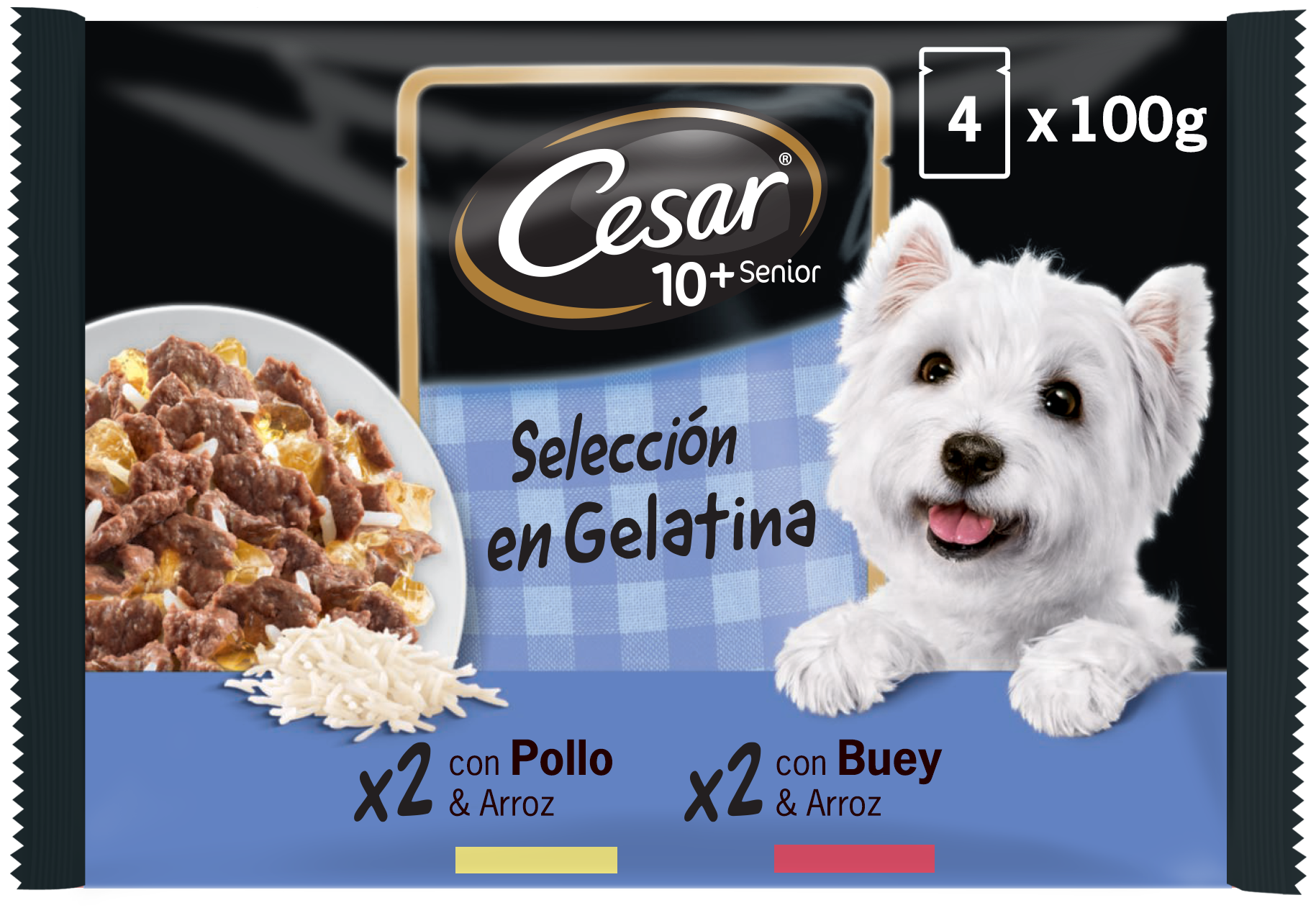 Miscota Cesar Cibo umido Selezione multipack per anziani misti di carne in gelatina