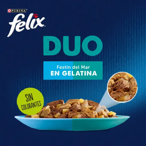 Purina Felix MultipackAssortiment Fantastic Duo Fête de la mer en gelée Purina Felix MultipackAssortiment Fantastic Duo Fête de la mer en gelée