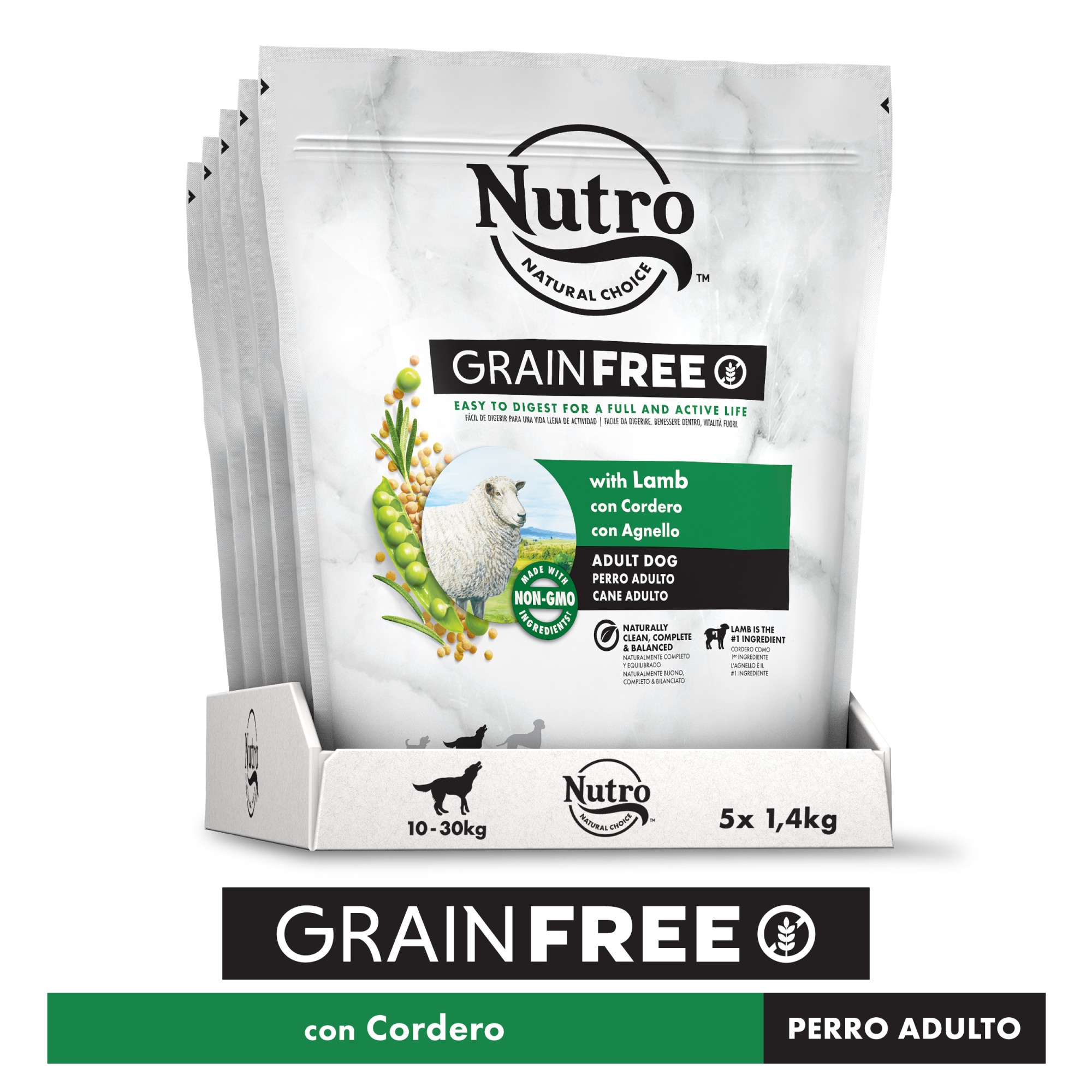 Nutro Pienso Natural para Perros Medianos Grain Free de Cordero