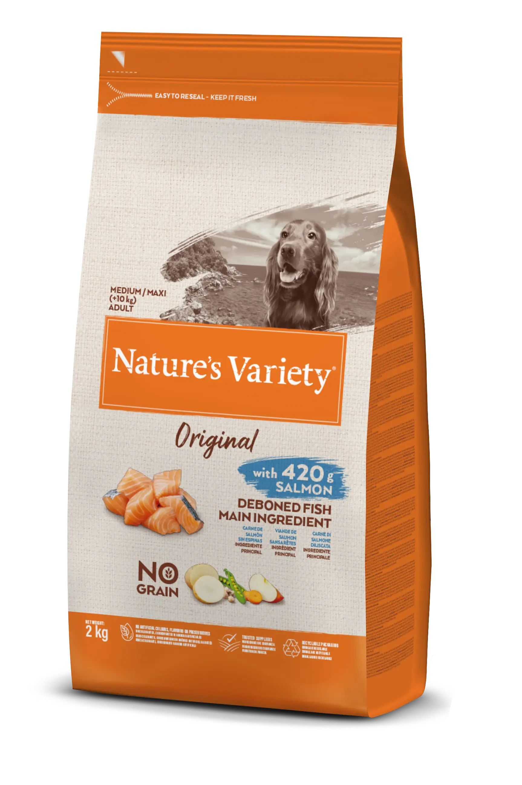 Miscota Nature's Variety Pienso Original Grain Free de Salmón para Perros Adultos Medium