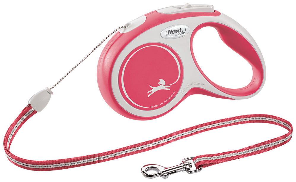 Miscota Flexi Nuovo guinzaglio Comfort Cordino rosso/bianco