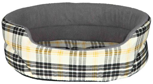 Lucky Oval Beige and Grey Oval Dog Bed
