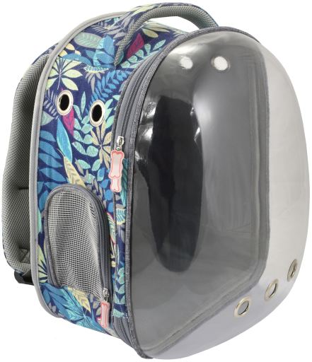 Space backpack with Blue Flowers