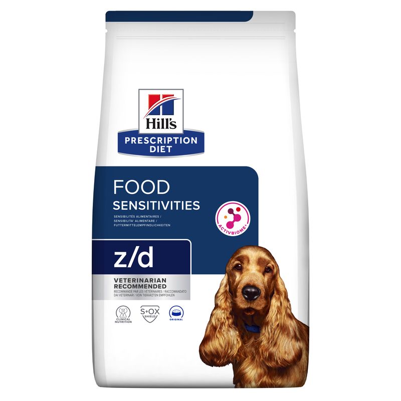 Miscota Hill's Pienso Prescription Diet z/d Food Senstitives Biome para Sensibilidades Alimentarias en Perros